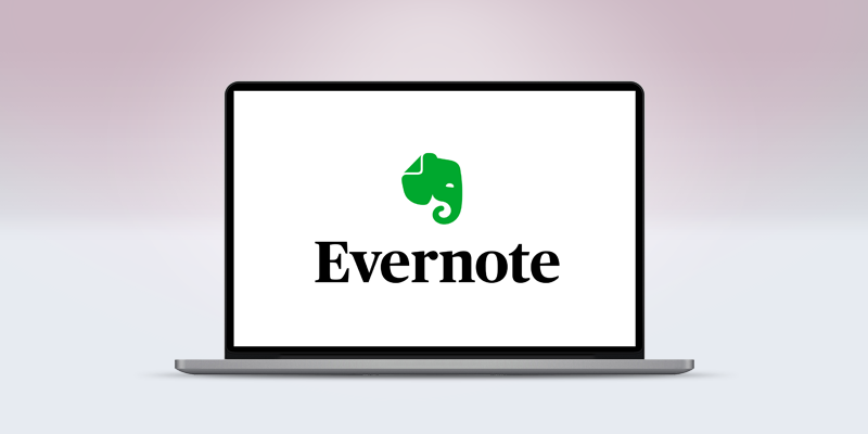 Evernote logo on a laptop screen
